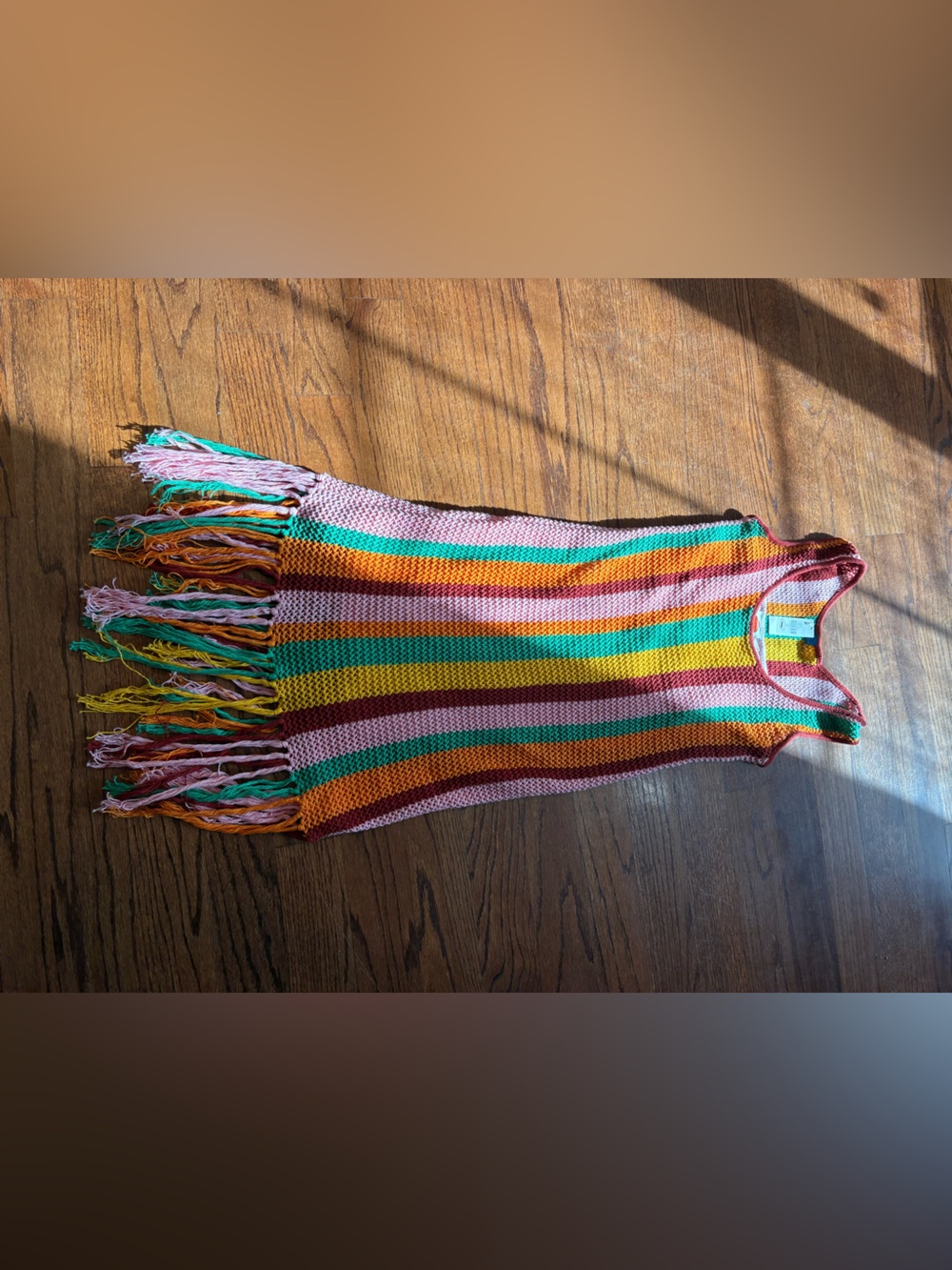 Kids Multicolor Striped Fringe Costume Dress - Brand: